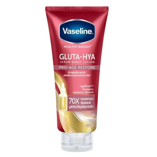 Vaseline Gluta-Hya Serum Burst Lotion Pro-Age Restore 300ml (70X Collagen)